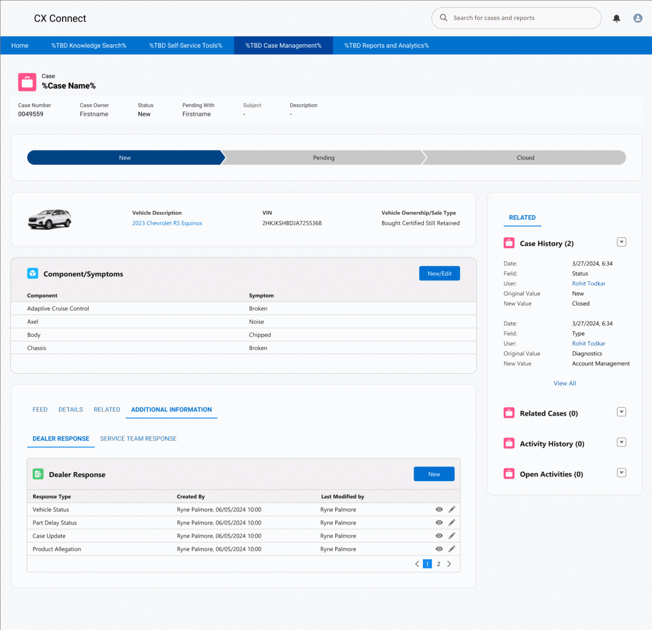 Dealer portal